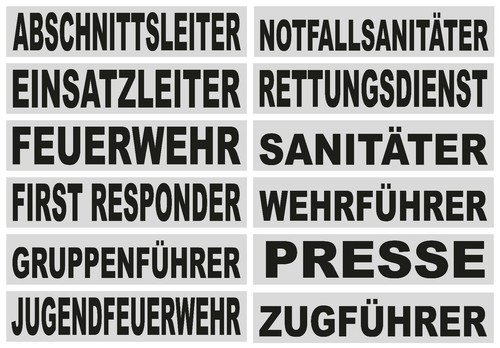 Feuerwehr reflex rückenschild - reflex,