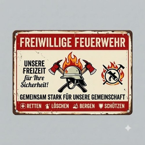 Blechschild freiwillige - blechschild,