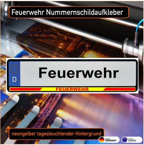 Feuerwehr nummernschild gelb - feuerwehr,