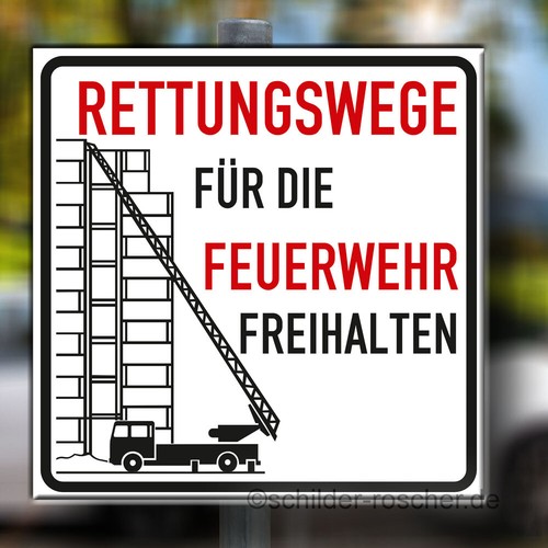 Schild feuerwehrzufahrt - schild,