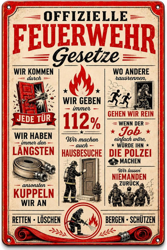 Feuerwehr geschenke schild - feuerwehr,