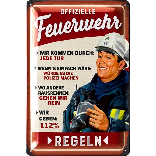 Lanolu blechschild feuerwehr - lanolu,