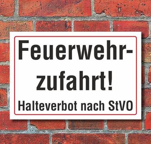 Schild feuerwehrzufahrt - schild,