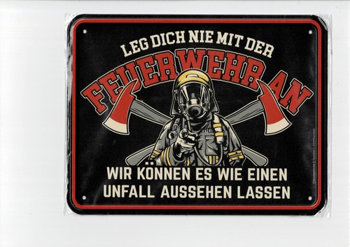 Feuerwehr blechschild 22x17 - blechschild,