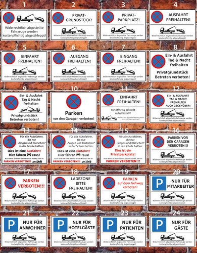 Hinweisschild parken verboten - parken,