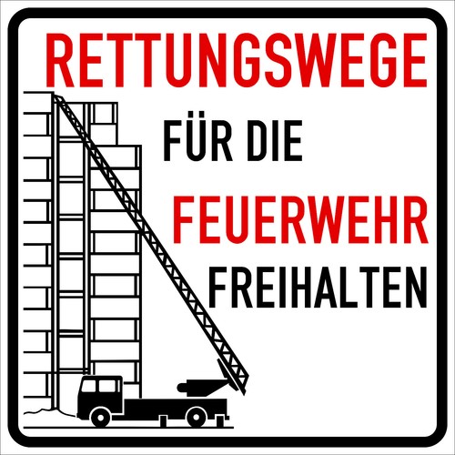 Schild feuerwehrzufahrt - feuerwehrzufahrt,