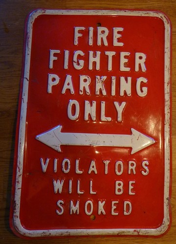 Schild firefighter parking - schild, "firefighter