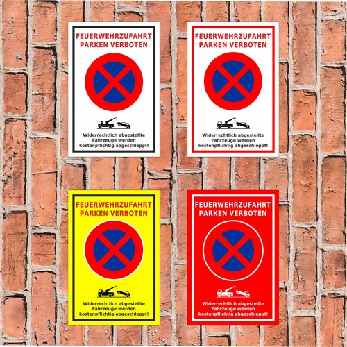 Schild feuerwehrzufahrt parken - schild,