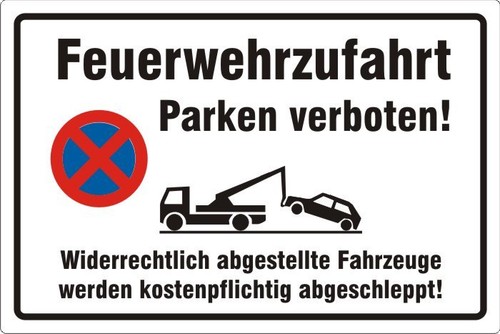 Feuerwehrzufahrt parken - feuerwehrzufahrt,