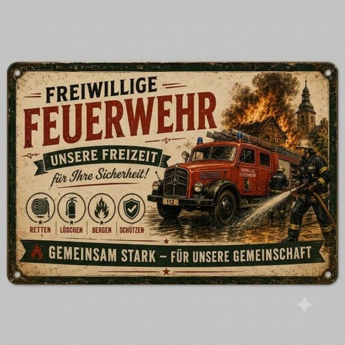 Blechschild freiwillige - ,